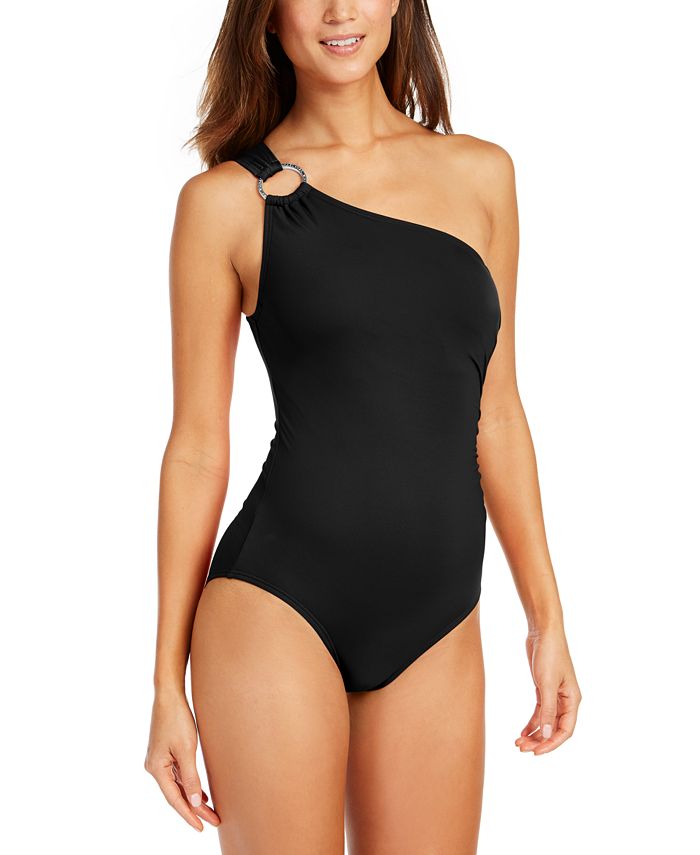 Michael Kors Embellished One-Shoulder Underwire One-Piece Swimsuit - Macy's