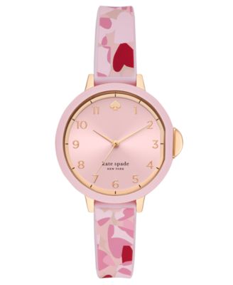 kate spade new york - Women's Park Row Pink Silicone Strap Watch 34mm