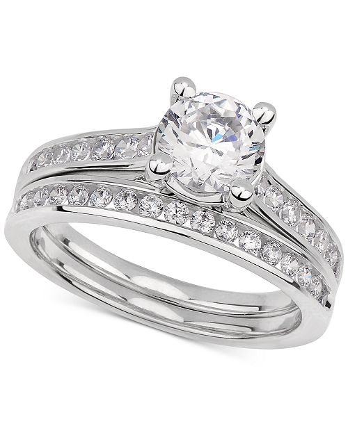 Macy S Gia Certified Diamond Bridal Set 1 1 2 Ct T W In 14k