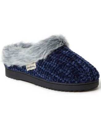 women's dearfoams chenille knit clog slippers