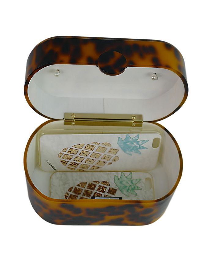 Milanblocks 80's Vintage-Like Tortoise Acrylic Lunch Box Clutch Bag ...