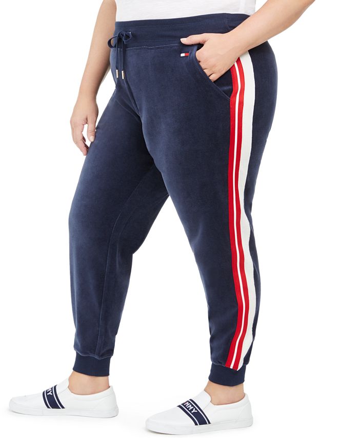 tommy hilfiger velour joggers