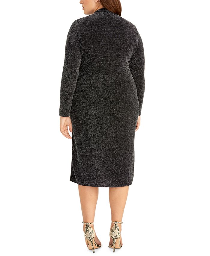 RACHEL Rachel Roy Trendy Plus Size Sparkle Faux Wrap Dress - Macy's