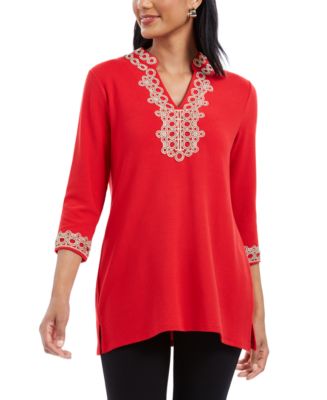 Charter Club Lace-Trim Tunic Top, Created for Macy's - Macy's
