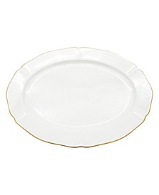 Amelie Brushed Gold Rim 14" Oval Platter