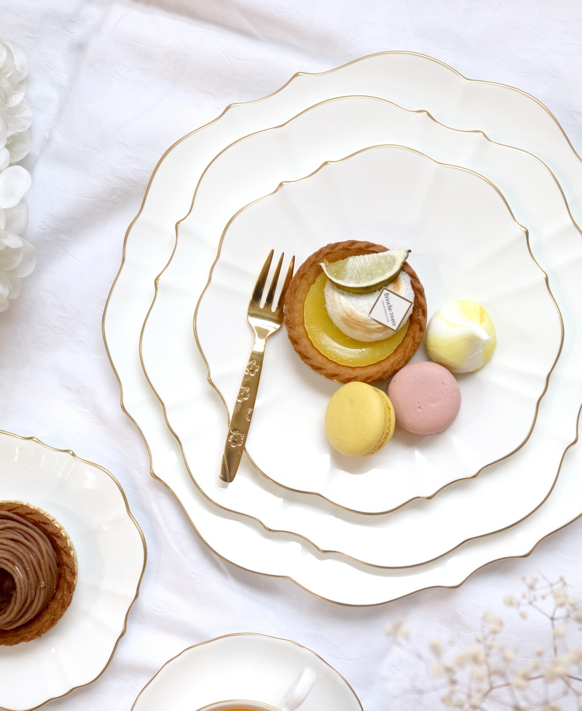 Twig New York Amelie Brushed Gold Rim Charger Plate