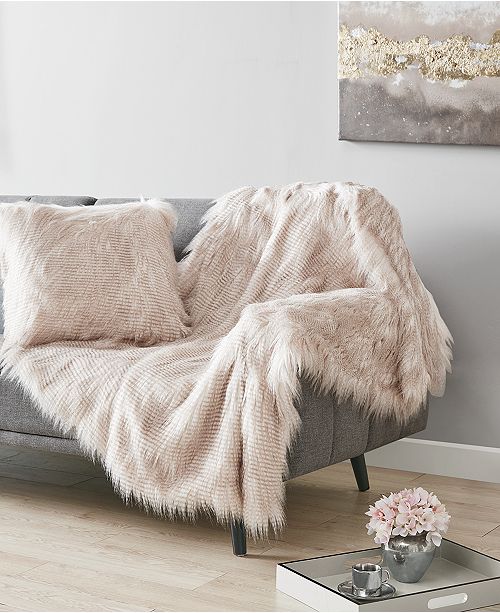 Martha Stewart Collection Longhair Faux Fur Decorative Pillow And