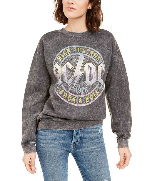 True Vintage Ac Dc Graphic Sweatshirt Reviews Tops Juniors Macy S