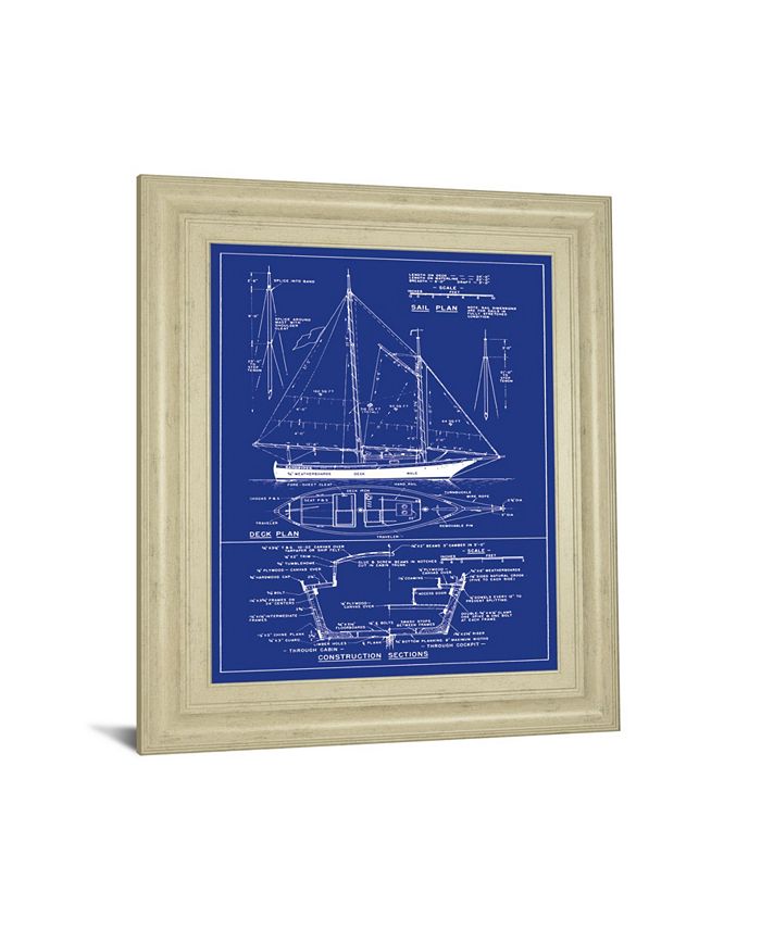 Classy Art Yacht Design by The Vintage Like Collection Framed Print