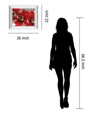 Classy Art Red Poppy Forest I by N. Barnes Mirror Framed Print Wall Art - 22" x 26"