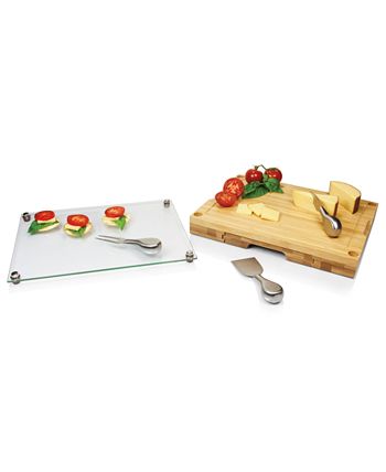 Picnic Time - Cutting Board, Concerto Glass Top with Cheese Tools