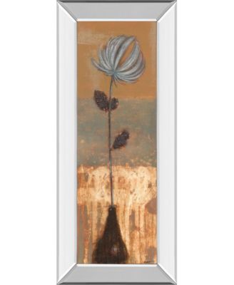 Solitary Flower Il by Norman Wyatt Mirror Framed Print Wall Art - 18" x 42"