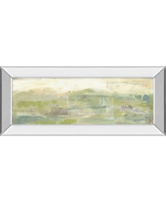 Greenery Horizon Line III by Jennifer Goldberger Mirror Framed Print Wall Art - 18" x 42"
