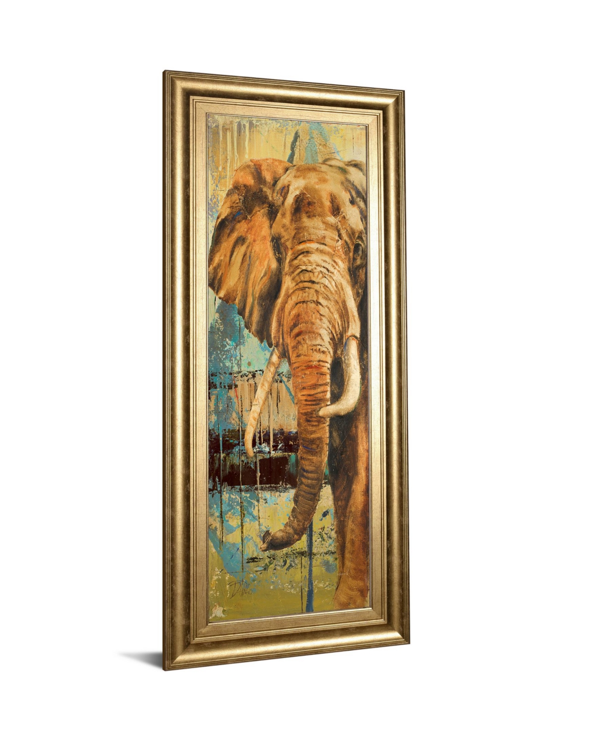Classy Art New Safari on Teal Il by Patricia Pinto Framed Print Wall Art - 18