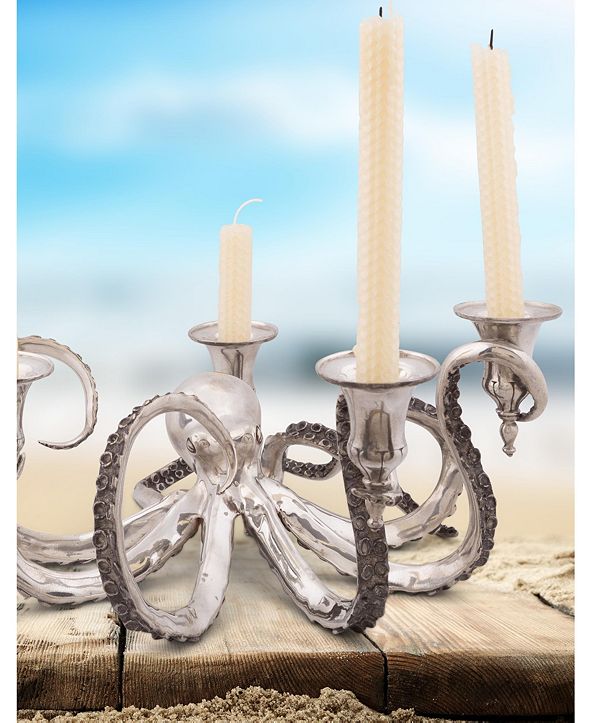 Vagabond House Pewter Metal Octopus Candelabrum Four Taper ...