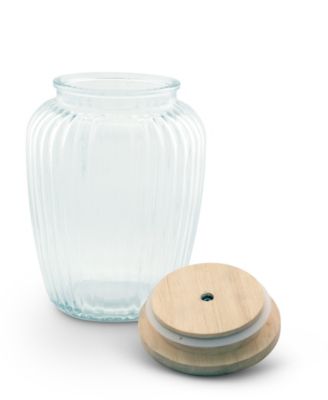Canister Glass for Kitchen with Rubber Airtight Seal for Food Storage Shell Ocean Knob