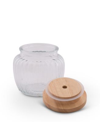 Canister Glass for Kitchen with Rubber Airtight Seal for Food Storage Ocean Shell Knob