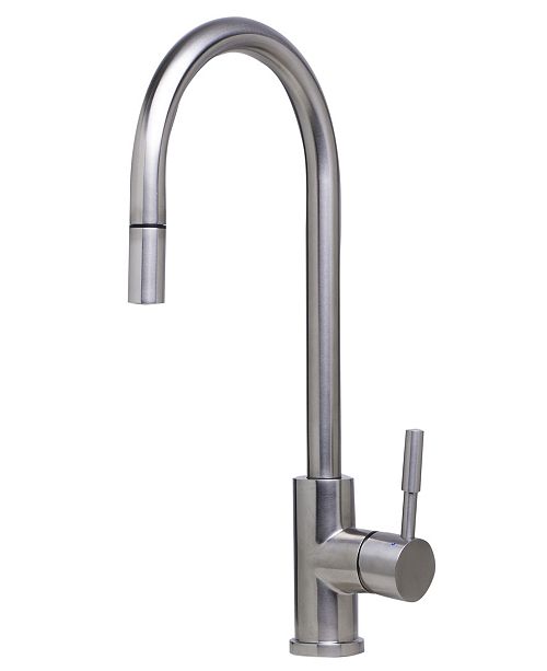 Solid Brushed Stainless Steel Single Hole Pull Down Kitchen Faucet