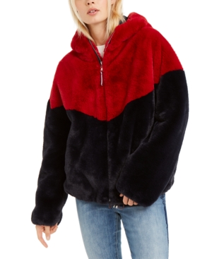 TOMMY HILFIGER HOODED FAUX-FUR TEDDY JACKET, CREATED FOR MACY'S