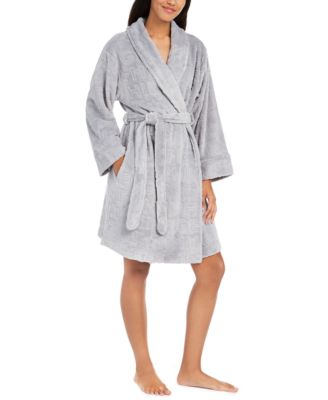 Embossed Logo Plush Robe 