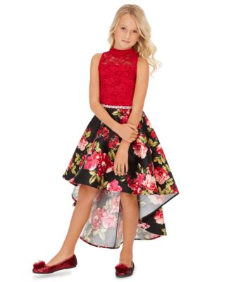 macys girls red dress