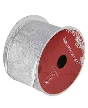 Northlight Pack Of 12 Shimmering Silver Wired Christmas Craft Ribbon Spools In Silver
