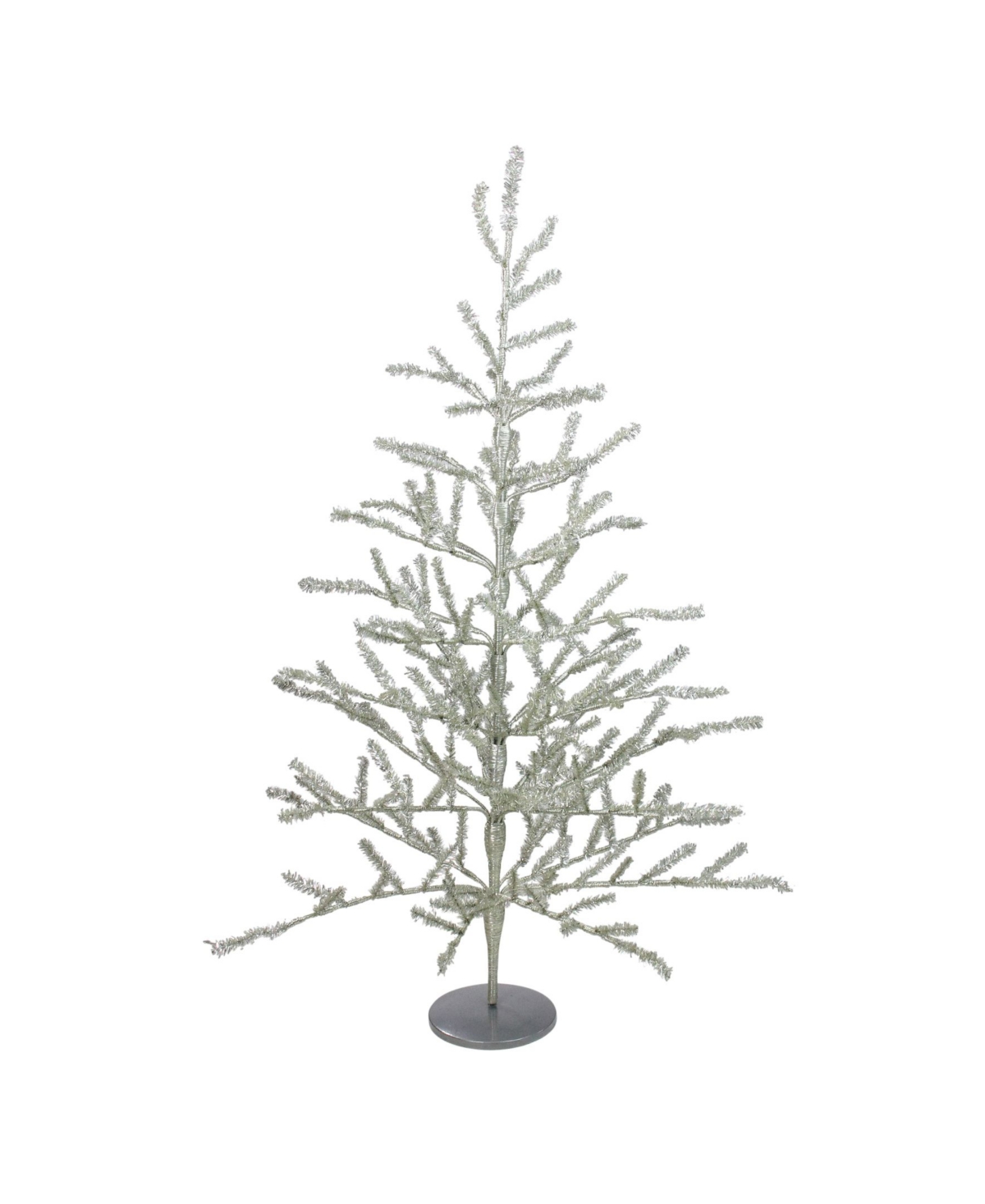 3' Silver Tinsel Twig Artificial Christmas Tree - Unlit - Silver