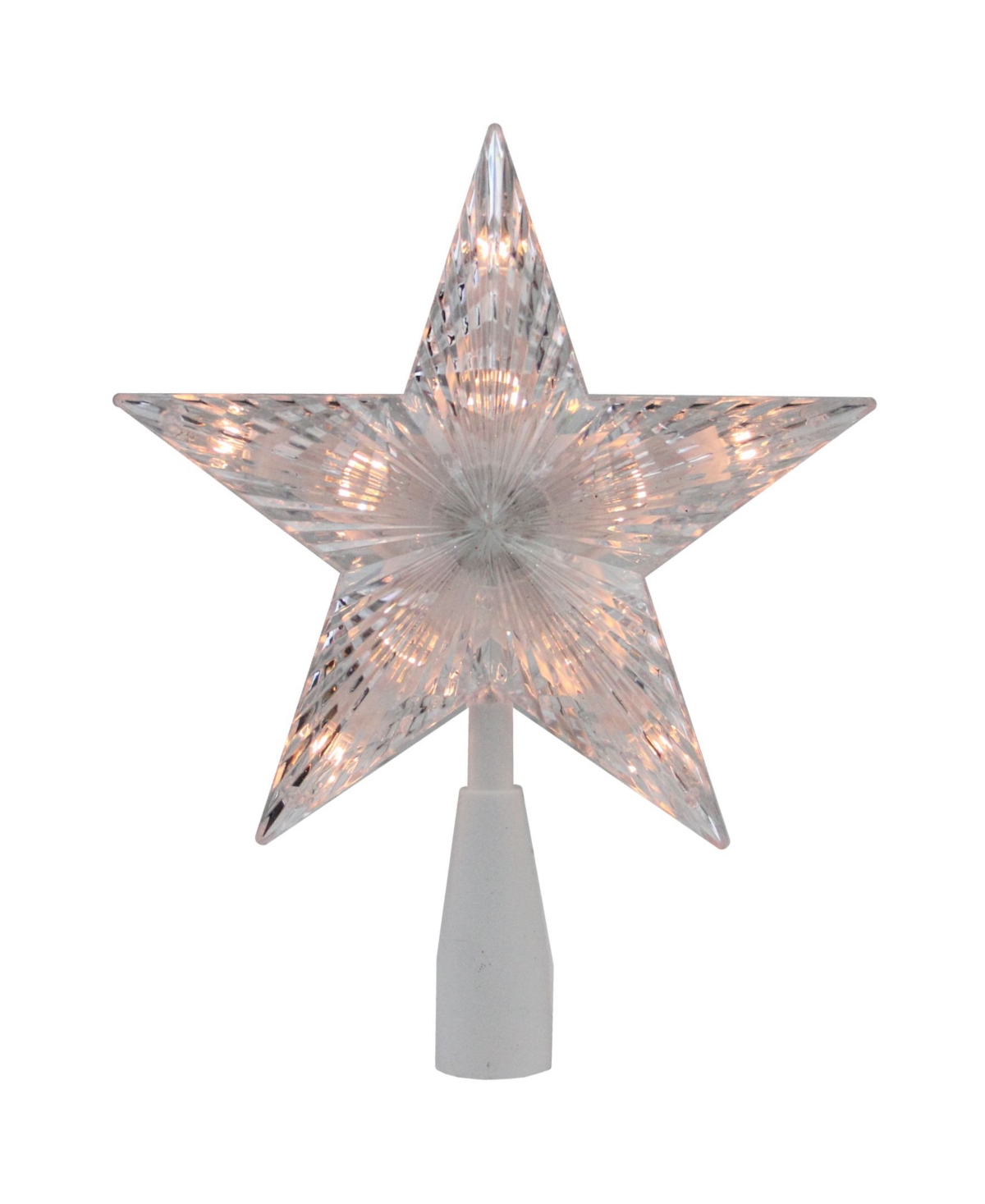 7" Traditional 5-Point Star Christmas Tree Topper - Clear Lights - Clear