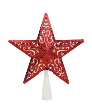 Northlight 8.5" Red Glitter Star Cut-out Design Christmas Tree Topper