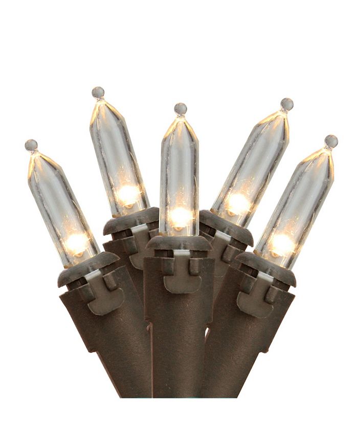 Northlight Set of 35 Warm White LED Mini Christmas Lights 4 Spacing - Brown Wire - Brown - NO SIZE