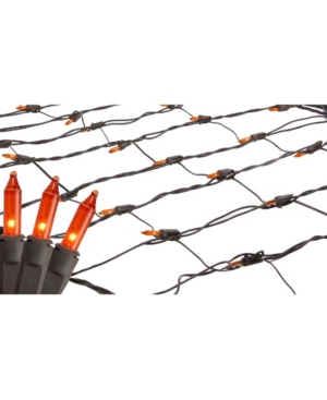 Northlight 2' X 8' Orange Mini Tree Trunk Wrap Christmas Net Lights In Orange