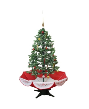 Northlight 45' Pre-Lit Musical Snowing Artificial Christmas Tree with Umbrella Base - Blue Led Lights