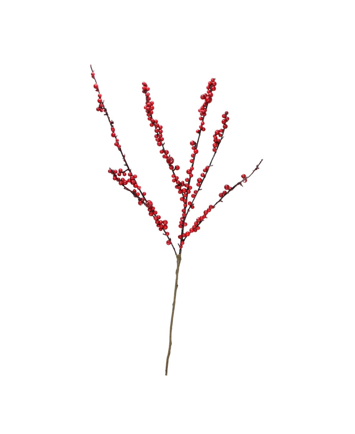27.5" Festive Artificial Red Berries Decorative Christmas Branch Spray - Brown