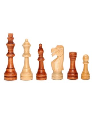 Classic Staunton Wood Chess Set, Wood Board 15 in., 3.75 in. King
