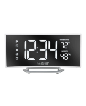 La Crosse Technology 602-249 Curved Mirror Led Alarm Clock In White