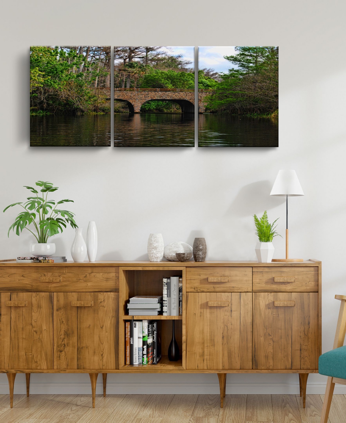 Ready2HangArt Loxahatchee Bridge 3 Piece Wrapped Canvas Coastal Wall Art Set, 20