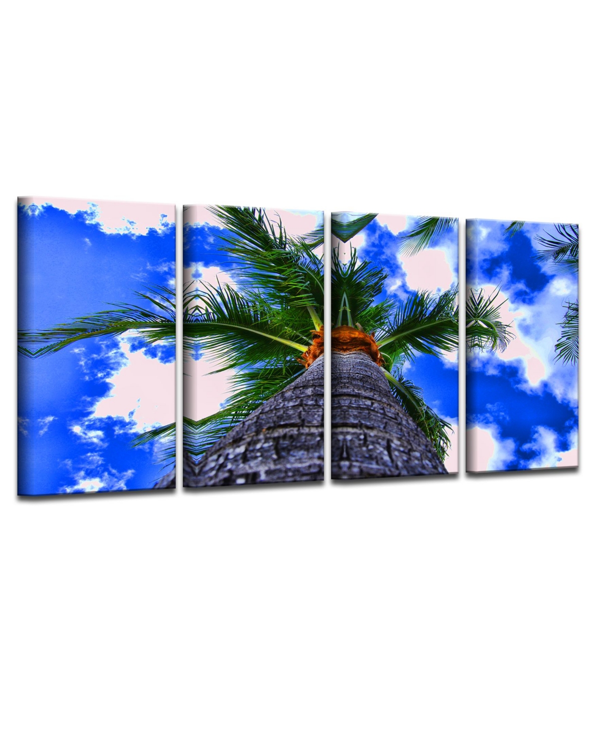 Ready2HangArt Palms Iii 4 Piece Wrapped Canvas Coastal Wall Art Set, 24