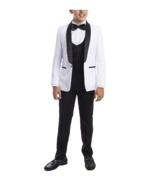 image of Perry Ellis Toddler Boy-s 5-Piece Slim Fit Shawl Tuxedo Set