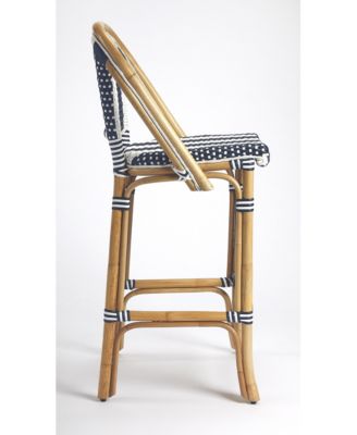 Lila Stripe Rattan Bar Stool