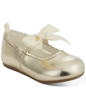 image of First Impressions Baby Girls Gold Scallop Walker Flat, Created for Macy-s
