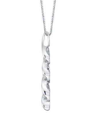 Diamond (1/4 ct. t.w.) Modern Three Stone Pendant in 14k White Gold