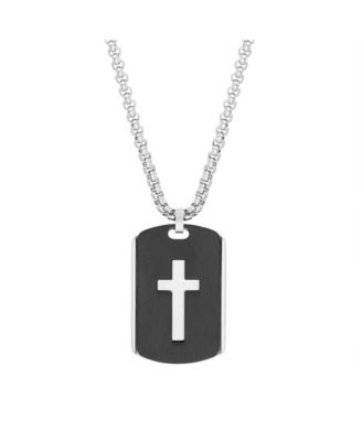 Ben Sherman Cross Dogtag Men's Necklace In Two Tone Plated Stainless ...