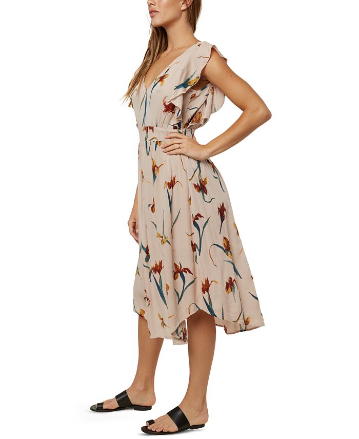 O'Neill Juniors' Amberlynn Ruffle-Sleeve Midi Dress & Reviews - Dresses ...
