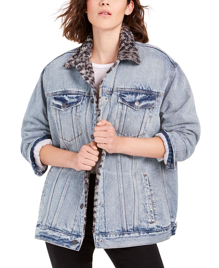 free people wild ones sherpa trucker jacket