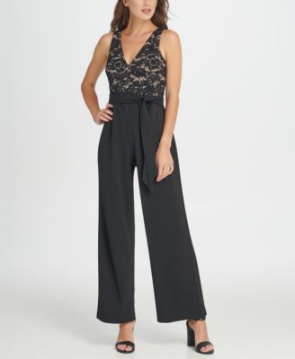 v neck lace jumpsuit