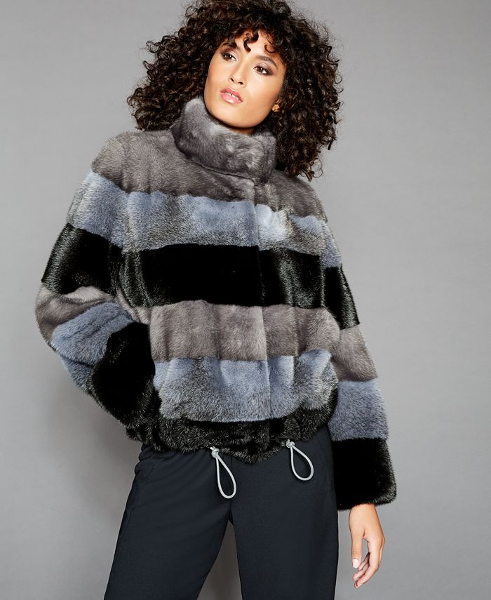 The Fur Vault Striped Mink-Fur Jacket & Reviews - Macy's