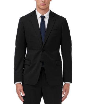 Modern-Fit Black Solid Suit Separates 