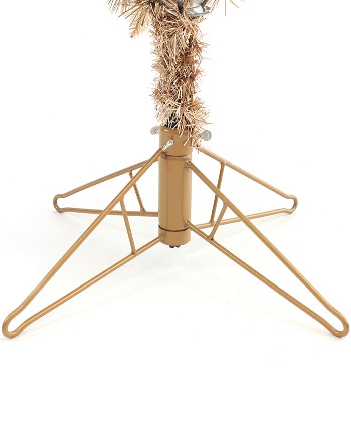 Perfect Holiday 7.5' PreLit Rose Gold Slim Tree with Clear LED Lights