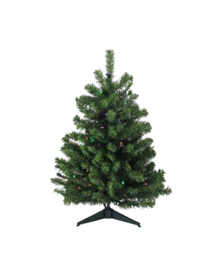 Northlight 3' Pre-lit Led Canadian Pine Artificial Christmas Tree In Green