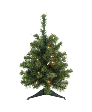 Northlight 18" Pre-lit Canadian Pine Artificial Christmas Tree In Green